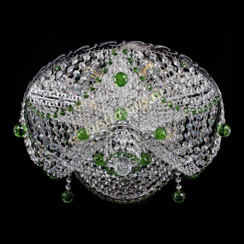 Люстра Виктория зеленая в Химках Гусь Хрустальный