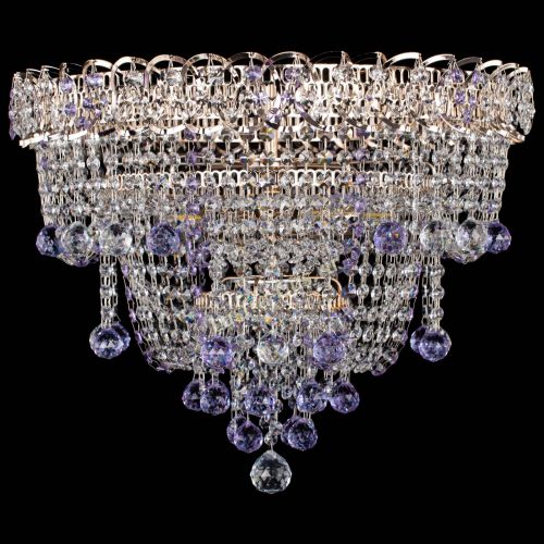 Люстра Водопад Софья фиолетовая в Химках Гусь Хрустальный