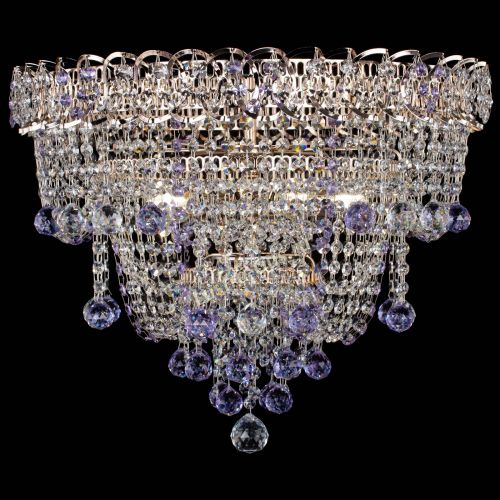 Люстра Водопад Софья фиолетовая в Химках Гусь Хрустальный
