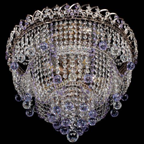 Люстра Водопад Софья фиолетовая в Химках Гусь Хрустальный