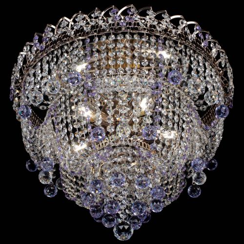 Люстра Водопад Софья фиолетовая в Химках Гусь Хрустальный