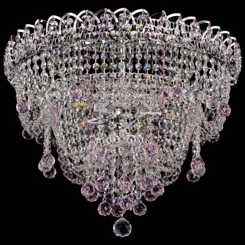 Люстра Водопад Софья розовая в Химках Гусь Хрустальный