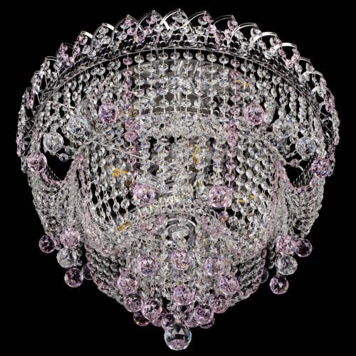 Люстра Водопад Софья розовая в Химках Гусь Хрустальный