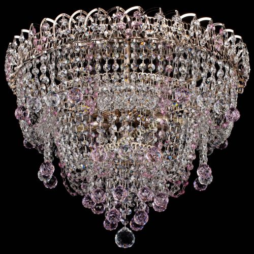 Люстра Водопад Софья розовая в Химках Гусь Хрустальный