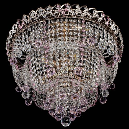 Люстра Водопад Софья розовая в Химках Гусь Хрустальный