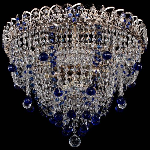 Люстра Водопад Софья синяя в Химках Гусь Хрустальный