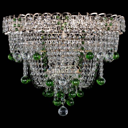 Люстра Водопад Софья зеленая в Химках Гусь Хрустальный