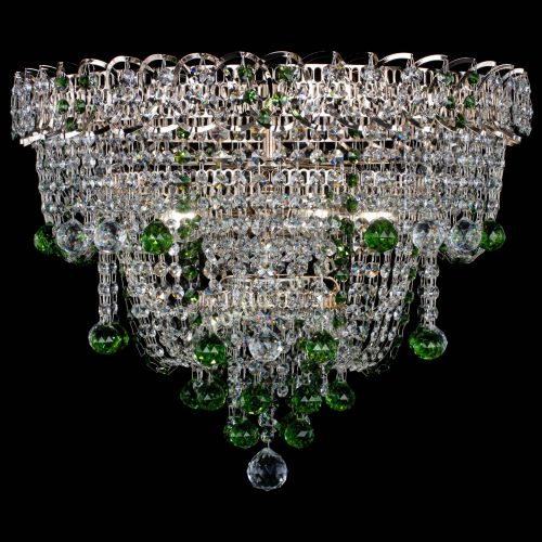 Люстра Водопад Софья зеленая в Химках Гусь Хрустальный