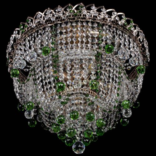 Люстра Водопад Софья зеленая в Химках Гусь Хрустальный