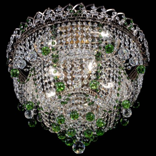 Люстра Водопад Софья зеленая в Химках Гусь Хрустальный