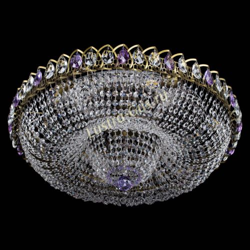 Люстра Водоворот Купол под бронзу Фиолетовый в Химках Гусь Хрустальный