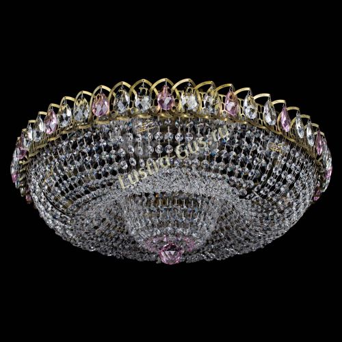 Люстра Водоворот Купол под бронзу Розовый в Химках Гусь Хрустальный