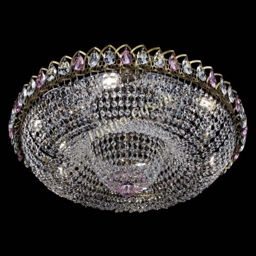 Люстра Водоворот Купол под бронзу Розовый в Химках Гусь Хрустальный