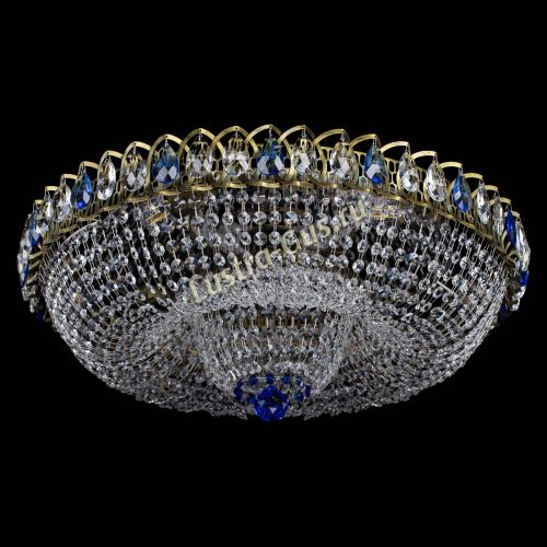 Люстра Водоворот Купол под бронзу Синий в Химках Гусь Хрустальный