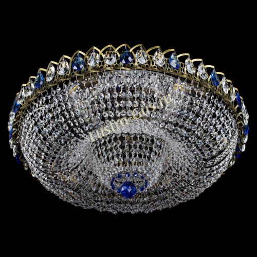 Люстра Водоворот Купол под бронзу Синий в Химках Гусь Хрустальный