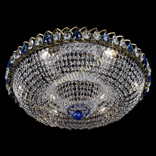 Люстра Водоворот Купол под бронзу Синий в Химках Гусь Хрустальный