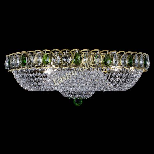 Люстра Водоворот Купол под бронзу Зеленый в Химках Гусь Хрустальный