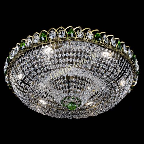 Люстра Водоворот Купол под бронзу Зеленый в Химках Гусь Хрустальный