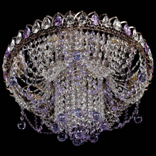 Люстра Водоворот Ольга шар фиолетовая в Химках Гусь Хрустальный