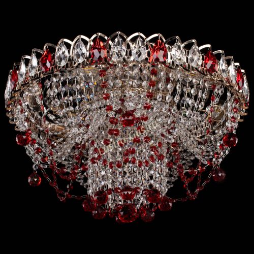 Люстра Водоворот Ольга шар красная в Химках Гусь Хрустальный