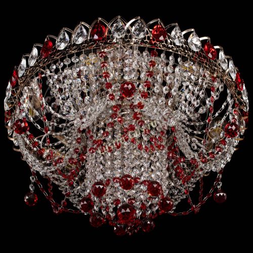 Люстра Водоворот Ольга шар красная в Химках Гусь Хрустальный