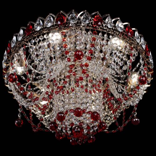 Люстра Водоворот Ольга шар красная в Химках Гусь Хрустальный