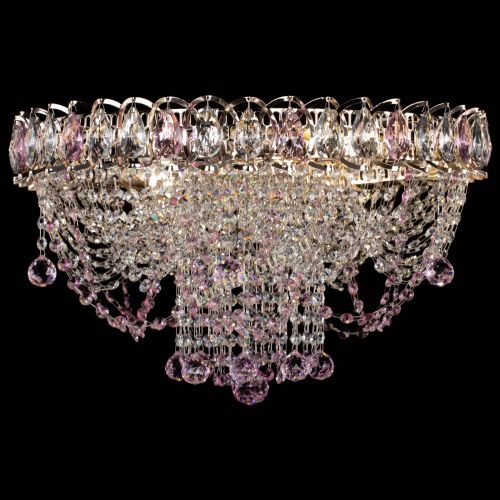 Люстра Водоворот Ольга шар розовая в Химках Гусь Хрустальный