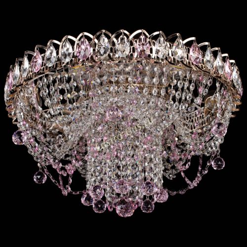 Люстра Водоворот Ольга шар розовая в Химках Гусь Хрустальный