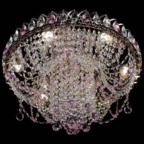 Люстра Водоворот Ольга шар розовая в Химках Гусь Хрустальный
