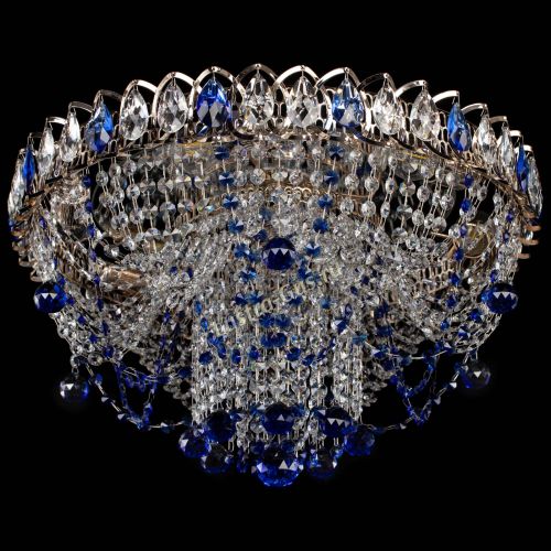 Люстра Водоворот Ольга шар синяя в Химках Гусь Хрустальный