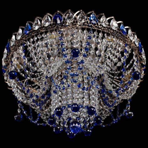 Люстра Водоворот Ольга шар синяя в Химках Гусь Хрустальный