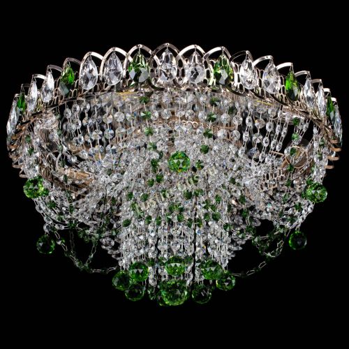 Люстра Водоворот Ольга шар зеленая в Химках Гусь Хрустальный