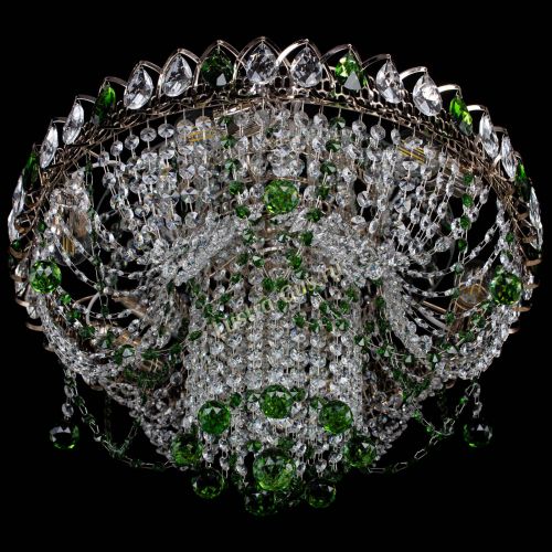 Люстра Водоворот Ольга шар зеленая в Химках Гусь Хрустальный