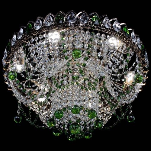 Люстра Водоворот Ольга шар зеленая в Химках Гусь Хрустальный