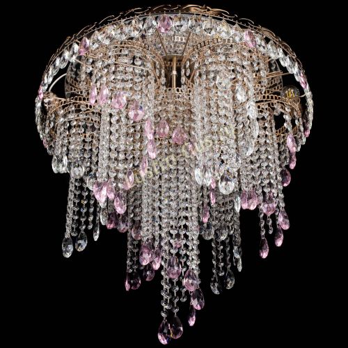 Люстра Вьюга розовая в Химках Гусь Хрустальный
