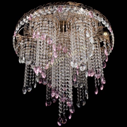 Люстра Вьюга розовая в Химках Гусь Хрустальный