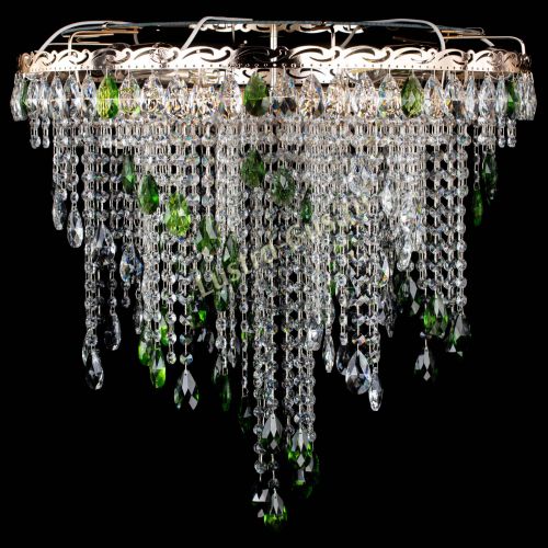 Люстра Вьюга зеленая в Химках Гусь Хрустальный