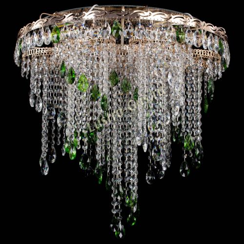 Люстра Вьюга зеленая в Химках Гусь Хрустальный