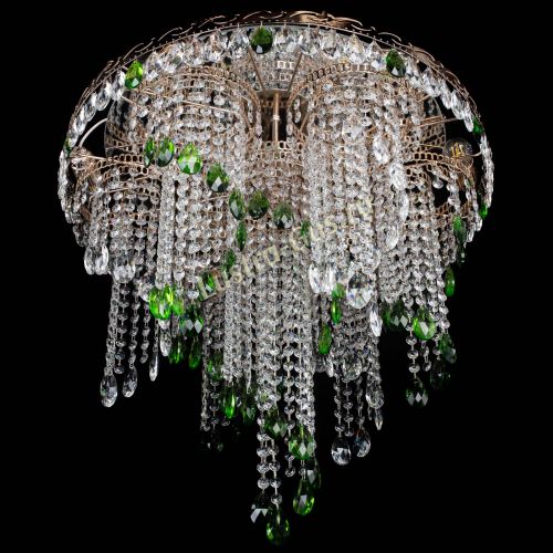 Люстра Вьюга зеленая в Химках Гусь Хрустальный