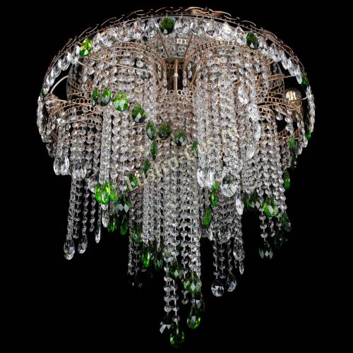 Люстра Вьюга зеленая в Химках Гусь Хрустальный