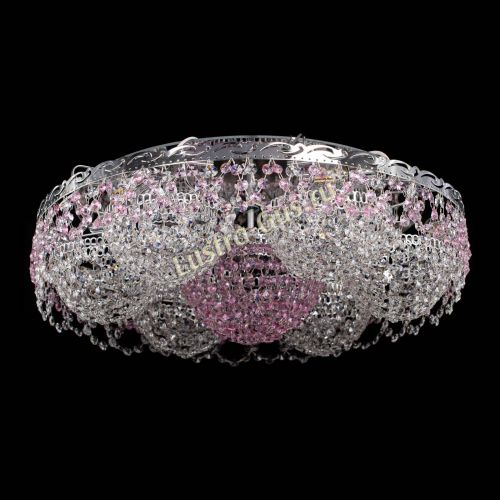 Люстра Вьюга №3 розовая в Химках Гусь Хрустальный