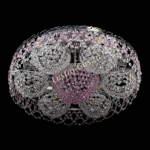 Люстра Вьюга №3 розовая в Химках Гусь Хрустальный