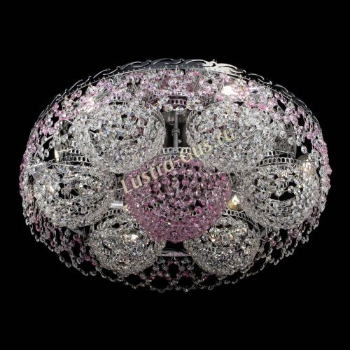 Люстра Вьюга №3 розовая в Химках Гусь Хрустальный