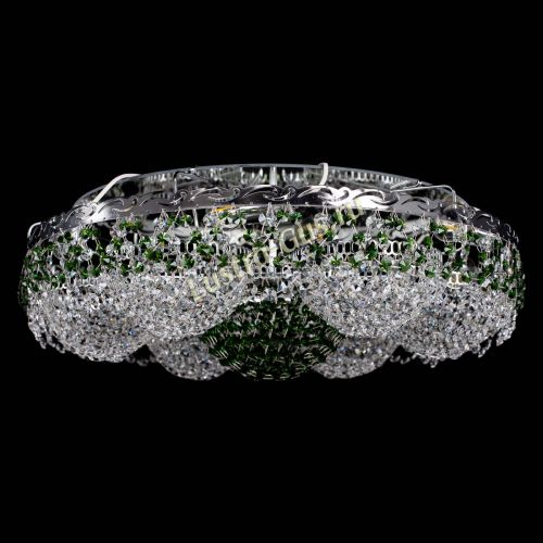 Люстра Вьюга №3 зеленая в Химках Гусь Хрустальный