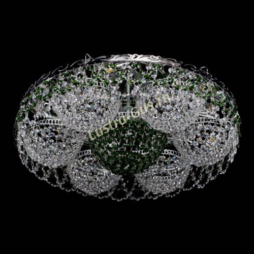 Люстра Вьюга №3 зеленая в Химках Гусь Хрустальный