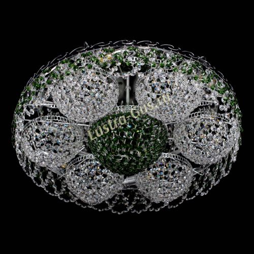 Люстра Вьюга №3 зеленая в Химках Гусь Хрустальный