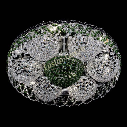 Люстра Вьюга №3 зеленая в Химках Гусь Хрустальный