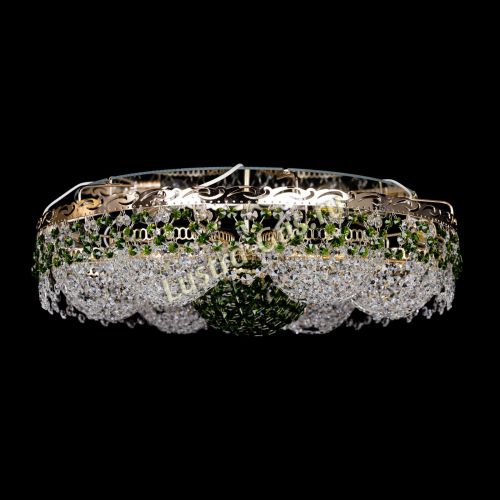 Люстра Вьюга №3 зеленая в Химках Гусь Хрустальный