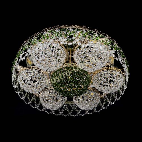 Люстра Вьюга №3 зеленая в Химках Гусь Хрустальный