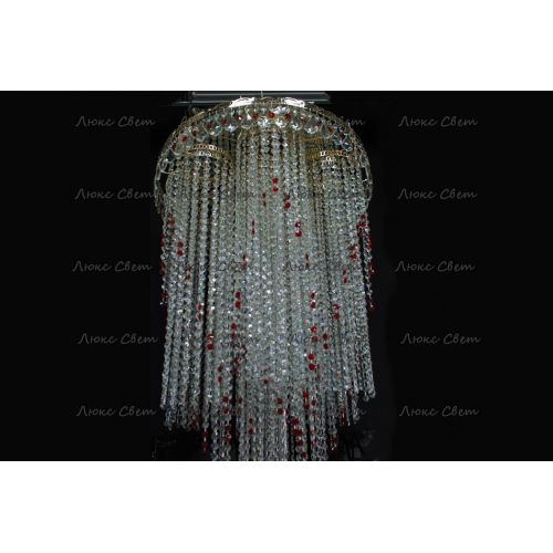 Люстра Вьюга длинная красная в Химках Гусь Хрустальный